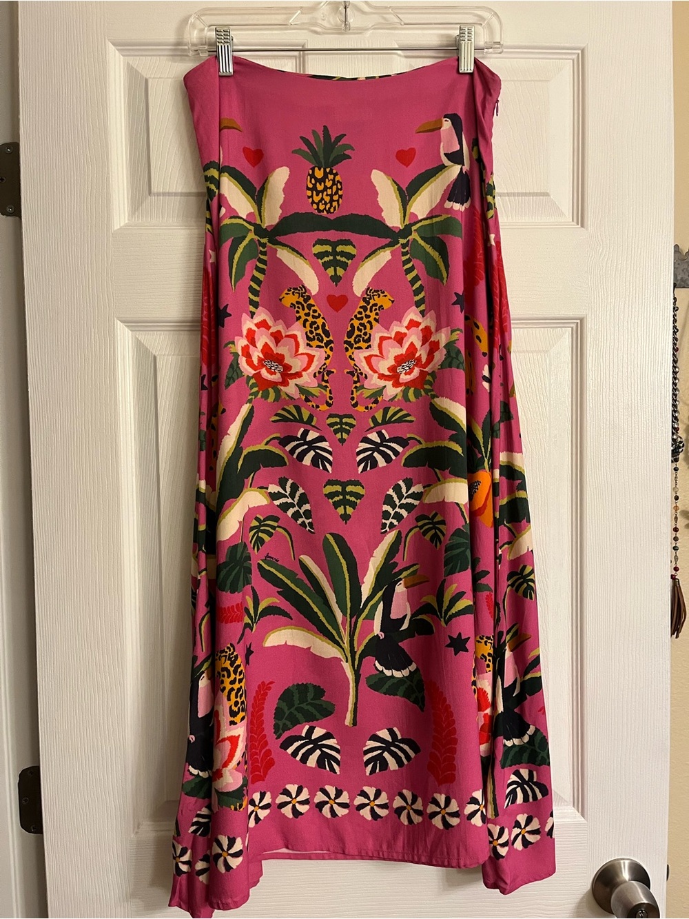 FARM Rio Pink Tropical Jungle Midi Skirt - Picture 7 of 15